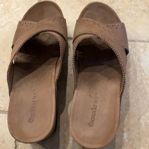 Chocolate Blu Ladies 8 1/2 Wedge Sandals